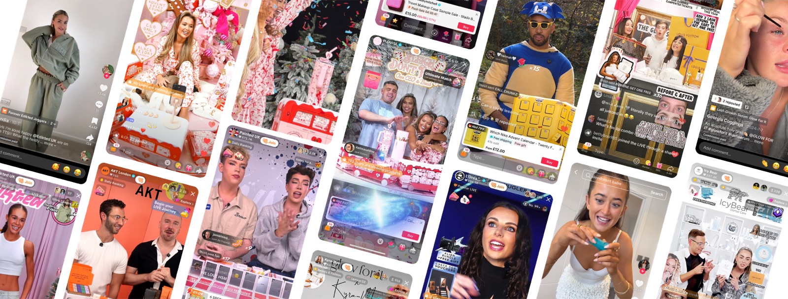 A collage of daily TikTok LIVE broadcasts from Somerce's studios