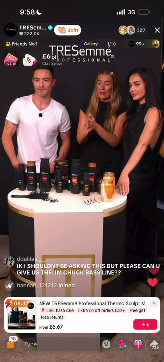 Frame from the TRESemmé Professional UK launch showcase LIVE